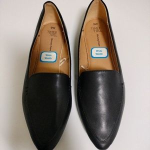 9W Black Memory Foam Loafer Flats